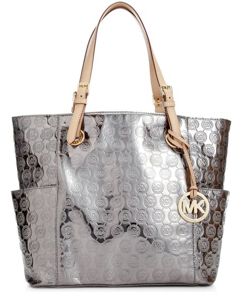 michael kors purse with silver hardware|Michael Kors metallic silver handbags.